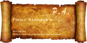 Pencz Alexandra névjegykártya